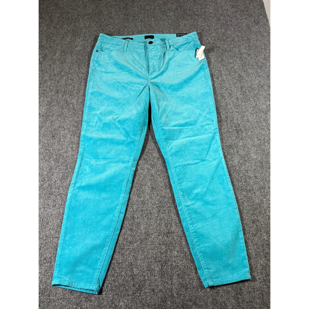 Talbots Corduroy Jegging Pants Womens 14 Turquoise Blue High Waist Skinny Ankle